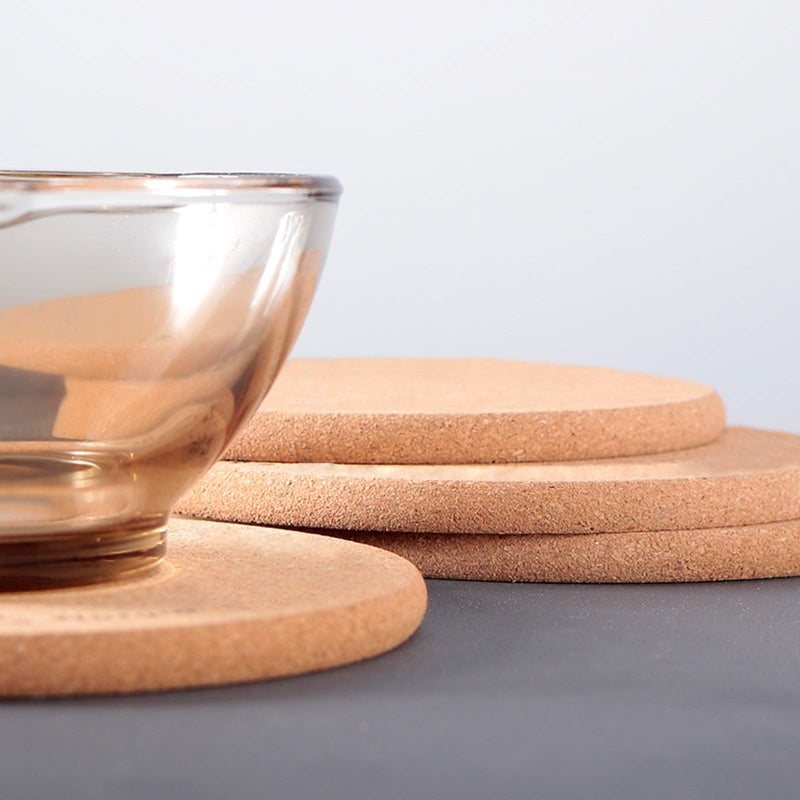 CRCHOM Cork Trivet 8 Pack Round Cork Hot Pads for Pots and Pans 8" x 0.4" High Density Thick Hot Pads Heat Resistant Trivets Mat for Countertop & Table - Image 5